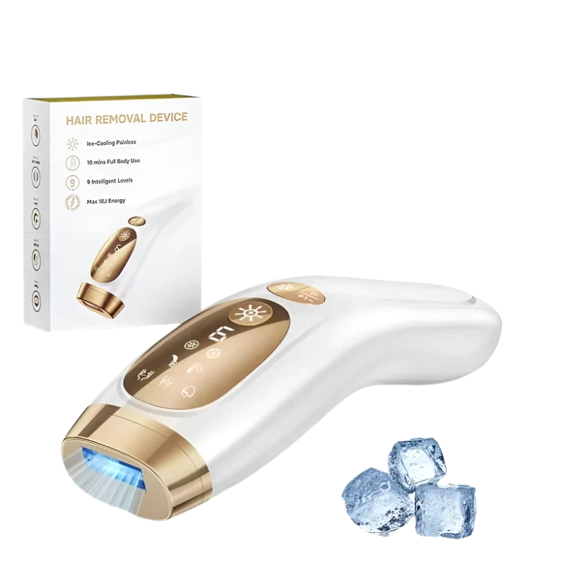 IPL Hair Removal Device - Unlimited Flashes, Ice-Cooling & Painless Whole Body Treatment