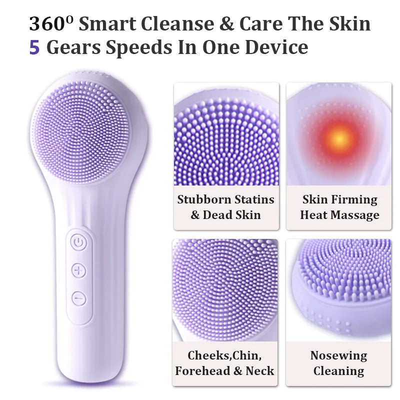 Rechargeable Electric Exfoliating Face Scrubber for Men & Women