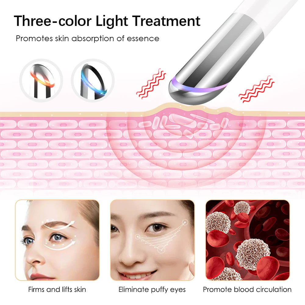 IPL Eye Massage Beauty Device – 3-Color LED Photon Therapy & Heated Vibrator